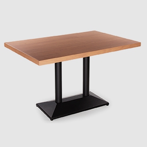 Iron base and plywood top cafe restaurant table