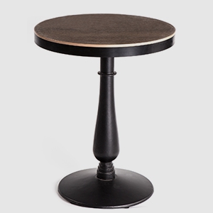 Dubai single leg small wooden round dining table