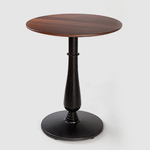 Walnut wood round stainless steel small dining table
