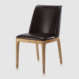 Joyues new armless leather restaurant wood chair with upholstery
