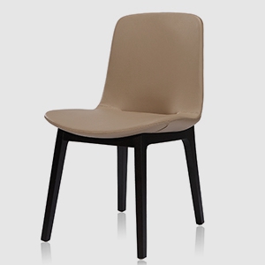 Factory supply PU modern leather and wooden restaurant furniture armless chair